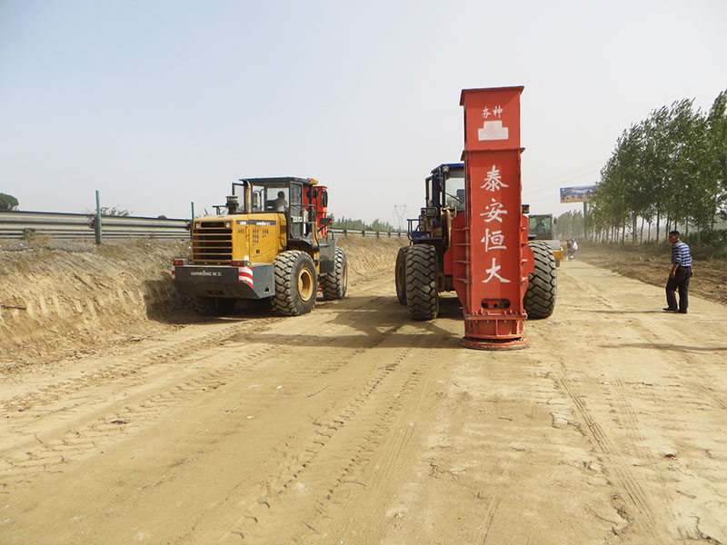 2 rapid impact compaction machines in highway construction